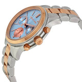 Michael Kors Runway Chronograph Blue Dial Two Tone Steel Strap Watch For Women - MK6166