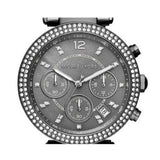 Michael Kors Parker Chronograph Grey Dial Grey Steel Strap Watch For Women - MK6265