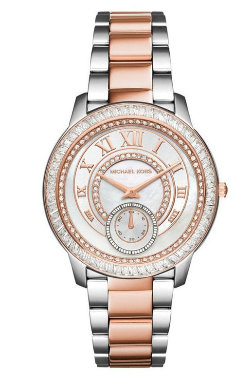 Michael Kors Madelyn Silver Dial Two Tone Steel Strap Watch for Women - MK6288