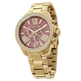 Michael Kors Wren Purple Dial Gold Steel Strap Watch for Women - MK6290