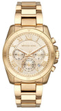 Michael Kors Brecken Chronograph Gold Dial Gold Steel Strap Watch For Women - MK6366