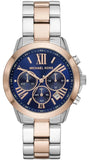 Michael Kors Bradshaw Chronograph Blue Dial Two Tone Steel Strap Watch For Women - MK6389