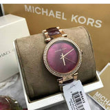 Michael Kors Parker Maroon Dial Two Tone Steel Strap Watch for Women - MK6412