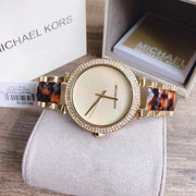Michael Kors Parker Mother Of Pearl White Dial Two Tone Steel Strap Watch For Women - MK6518