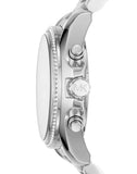 Michael Kors Bradshaw Chronograph Silver Dial Silver Steel Strap Watch For Women - MK6537