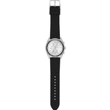 Michael Kors Hadyn Chronograph Silver Dial Black Rubber Strap Watch for Women - MK7486