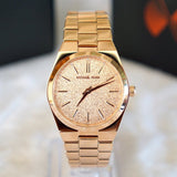 Michael Kors Channing Quartz Rose Gold Dial Rose Gold Steel Strap Watch For Women - MK6624