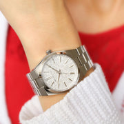 Michael Kors Channing Three Hand Silver Dial Silver Steel Strap Watch For Women - MK6626