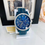 Michael Kors Bradshaw Chronograph Blue Dial Blue Steel Strap Watch For Men - MK6722