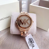 Michael Kors Runway Mercer Quartz Rose Gold Dial Rose Gold Steel Strap Watch For Women - MK6736