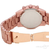 Michael Kors Ritz Chronograph Rose Gold Dial Rose Gold Steel Strap Watch For Women - MK6753