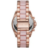 Michael Kors Bradshaw Chronograph Pink Dial Two Tone Steel Strap Watch For Women - MK6830