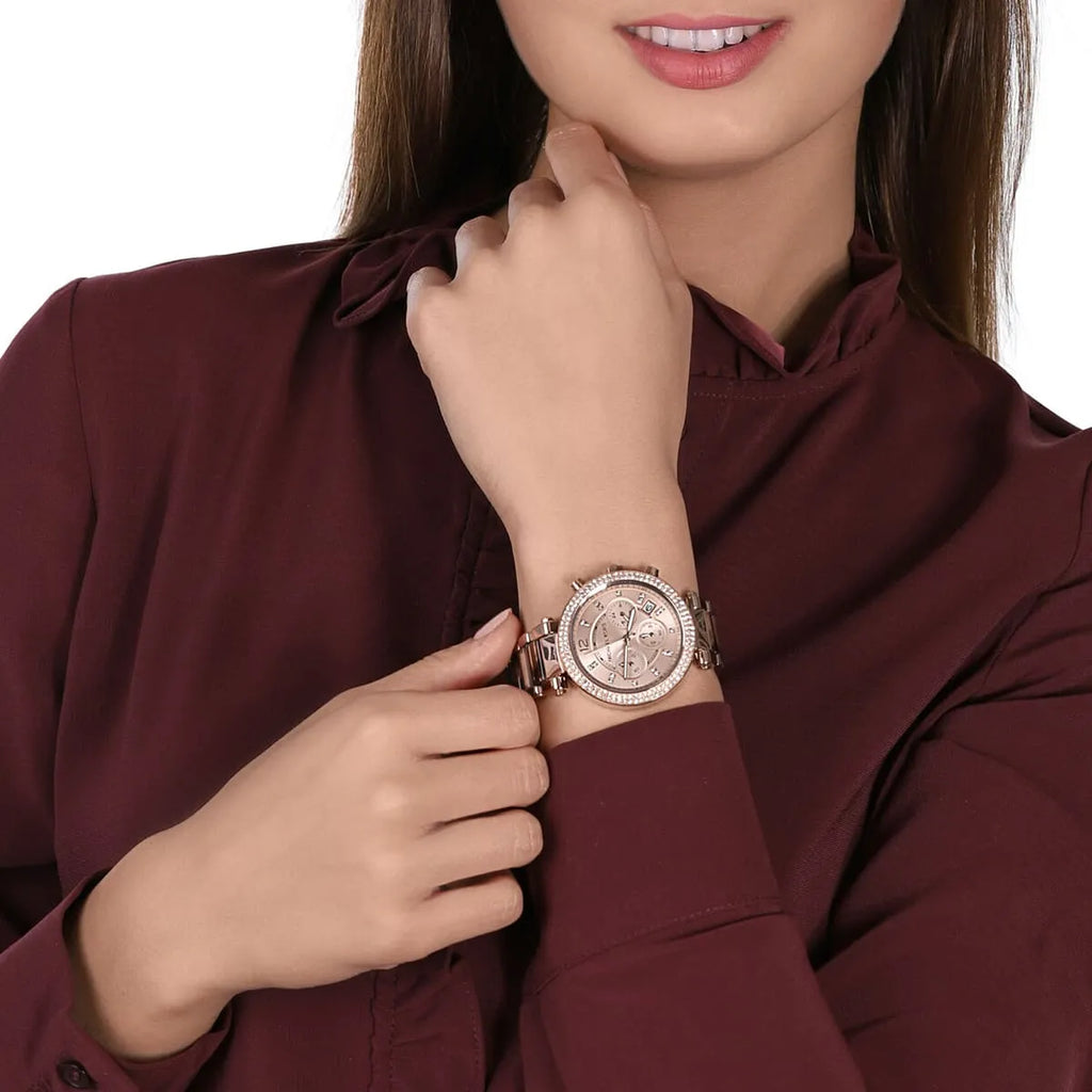 Michael kors parker blush dial ladies watch discount