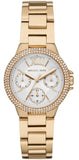 Michael Kors Mini Camille Chronograph White Dial Rose Gold Steel Strap Watch For Women - MK6844