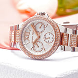 Michael Kors Camille Multifunction White Dial Two Tone Steel Strap Watch For Women - MK6846