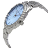 Michael Kors Layton Chronograph Mother of Pearl Blue Dial Silver Steel Strap Watch For Women - MK6847