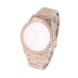 Michael Kors Layton Three Hand Pink Dial Rose Gold Steel Strap Watch For Women - MK6848