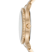 Michael Kors Layton Quartz Black Dial Gold Steel Strap Watch For Women - MK6892