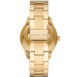 Michael Kors Runway Three-Hand Gold Dial Gold Steel Strap Watch For Women - MK6911