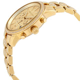 Michael Kors Ritz Chronograph Gold Dial Gold Steel Strap Watch For Women - MK6937