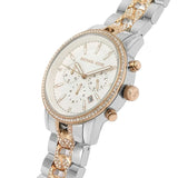 Michael Kors Ritz Chronograph Silver Dial Two Tone Steel Strap Watch For Women - MK6938