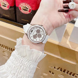 Michael Kors Oversized Sport Quartz White Dial White Rubber Strap Watch For Women - MK6945