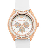 Michael Kors Oversized Sport Quartz White Dial White Rubber Strap Watch For Women - MK6945