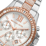 Michael Kors Everest Chronograph Silver Dial Two Tone Steel Strap Watch For Women - MK6975