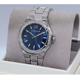 Michael Kors Lennox Three Hand Blue Dial Silver Steel Strap Watch For Women - MK6990