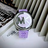 Michael Kors Janelle Three Hand Purple Dial Purple Rubber Strap Watch For Women - MK7143