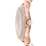 Michael Kors Camille Three Hand Rose Gold Dial Rose Gold Steel Strap Watch For Women - MK7197