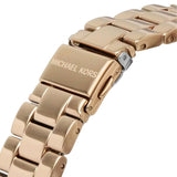 Michael Kors Everest Chronograph Silver Dial Rose Gold Steel Strap Watch For Women - MK7213