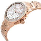 Michael Kors Everest Chronograph Silver Dial Rose Gold Steel Strap Watch For Women - MK7213