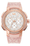 Michael Kors Sidney Multifunction White Dial Pink Silicone Strap Watch For Women - MK7222