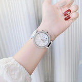 Michael Kors Parker Chronograph White Dial White Leather Strap Watch For Women - MK7226