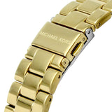 Michael Kors Lennox Three Hand Gold Dial Gold Steel Strap Watch For Women - MK7229