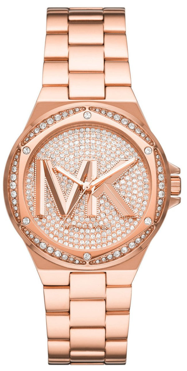 Michael Kors Lennox Three Hand Rose Gold Dial Rose Gold Steel Strap Watch For Women - MK7230