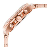 Michael Kors Everest Chronograph Crystals Rose Gold Dial Rose Gold Steel Strap Watch For Women - MK7235