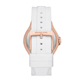 Michael Kors Lennox Three-Hand Crystals Dial White Silicone Strap Watch For Women - MK7248