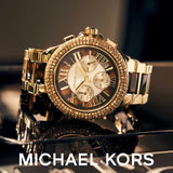 Michael Kors Camille Chronograph Brown Dial Two Tone Steel Strap Watch For Women - MK7269