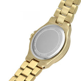 Michael Kors Lennox Three-Hand Silver Dial Gold Steel Strap Watch For Women - MK7278