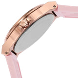 Michael Kors Mini Lennox Three-Hand Rose Gold Dial Pink Silicone Strap Watch For Women - MK7282