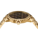 Michael Kors Layton Chronograph Brown Dial Gold Steel Strap Watch For Women - MK7296