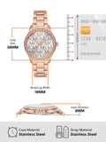 Michael Kors Layton Three Hand Silver Dial Rose Gold Steel Strap Watch For Women - MK7297