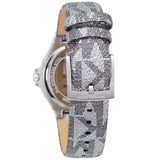 Michael Kors Lennox Quartz Black Dial Grey Leather Strap Watch For Women - MK7309