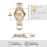 Michael Kors Analog Silver Dial Two Tone Steel Strap Watch For Women - MK7319