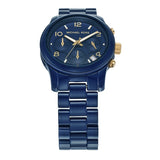 Michael Kors Runway Analog Blue Dial Blue Steel Strap Watch for Women - MK7332