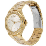 Michael Kors Lenox Three Hand Silver Dial Gold Steel Strap Watch For Women - MK7361