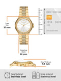 Michael Kors Lenox Three Hand Silver Dial Gold Steel Strap Watch For Women - MK7361