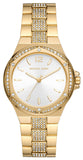 Michael Kors Lennox Three-Hand Silver Dial Gold Steel Strap Watch For Women - MK7278